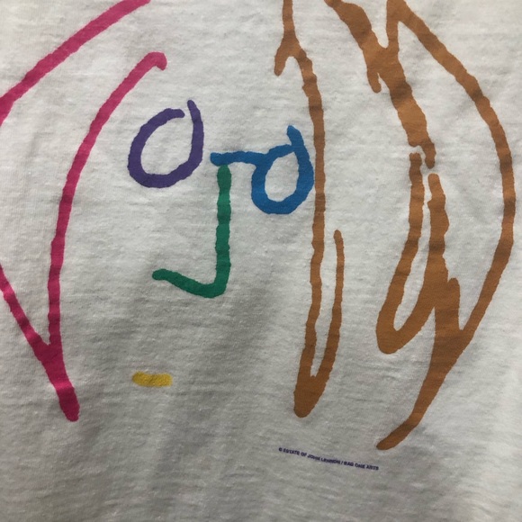 John Lennon Estate Art Tee double sided, large image on back Oneita Tag Cotton - Picture 4 of 16